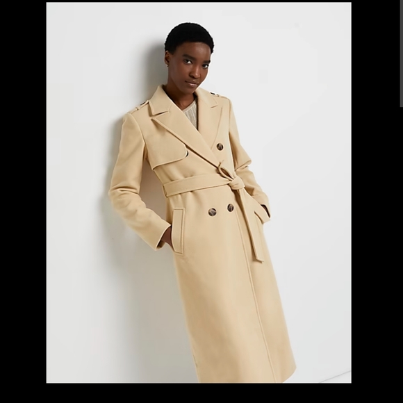 BNWT! River island Cream Coat in M - Picture 3 of 8
